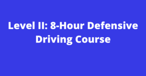 Level II: 8-Hour Defensive Driving Course